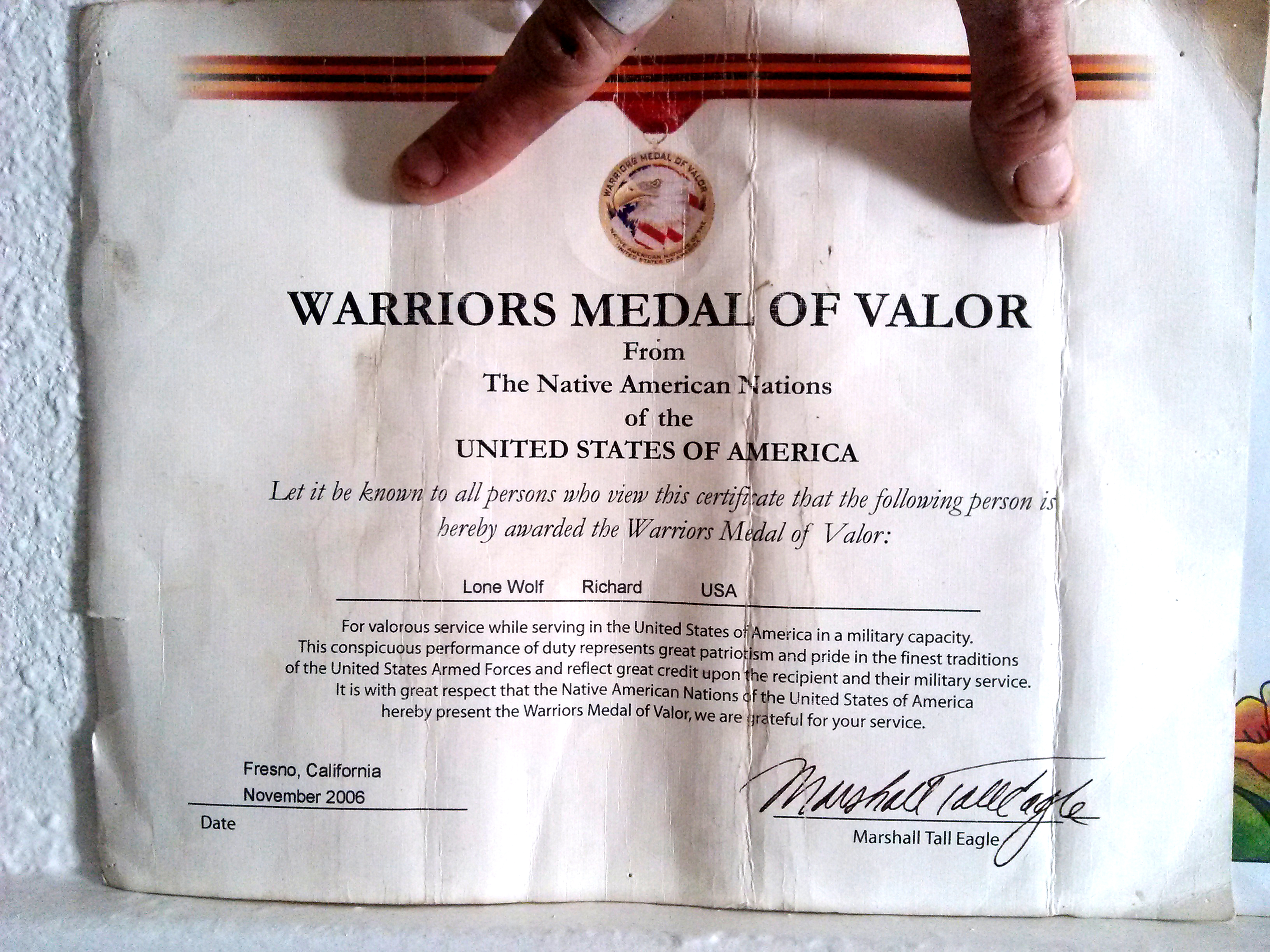 Warrior's Medal of Honor